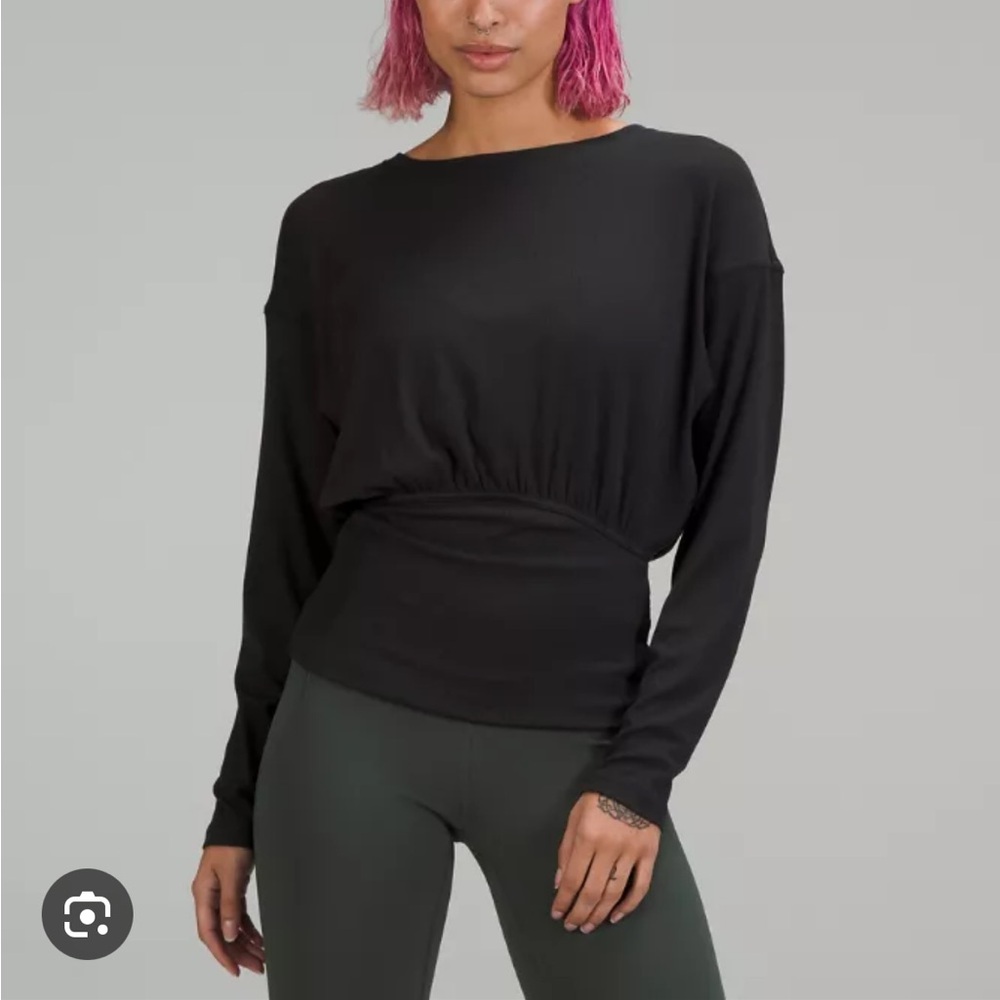 Ribbed Modal-Silk Blend Long Sleeve Shirt